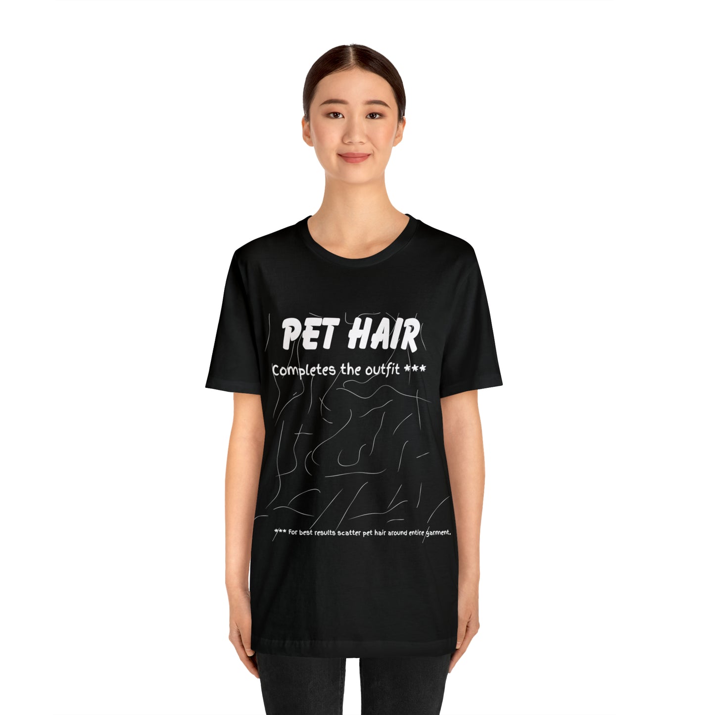 WHITE  Pet Hair Completes the Outfit Jersey Tee