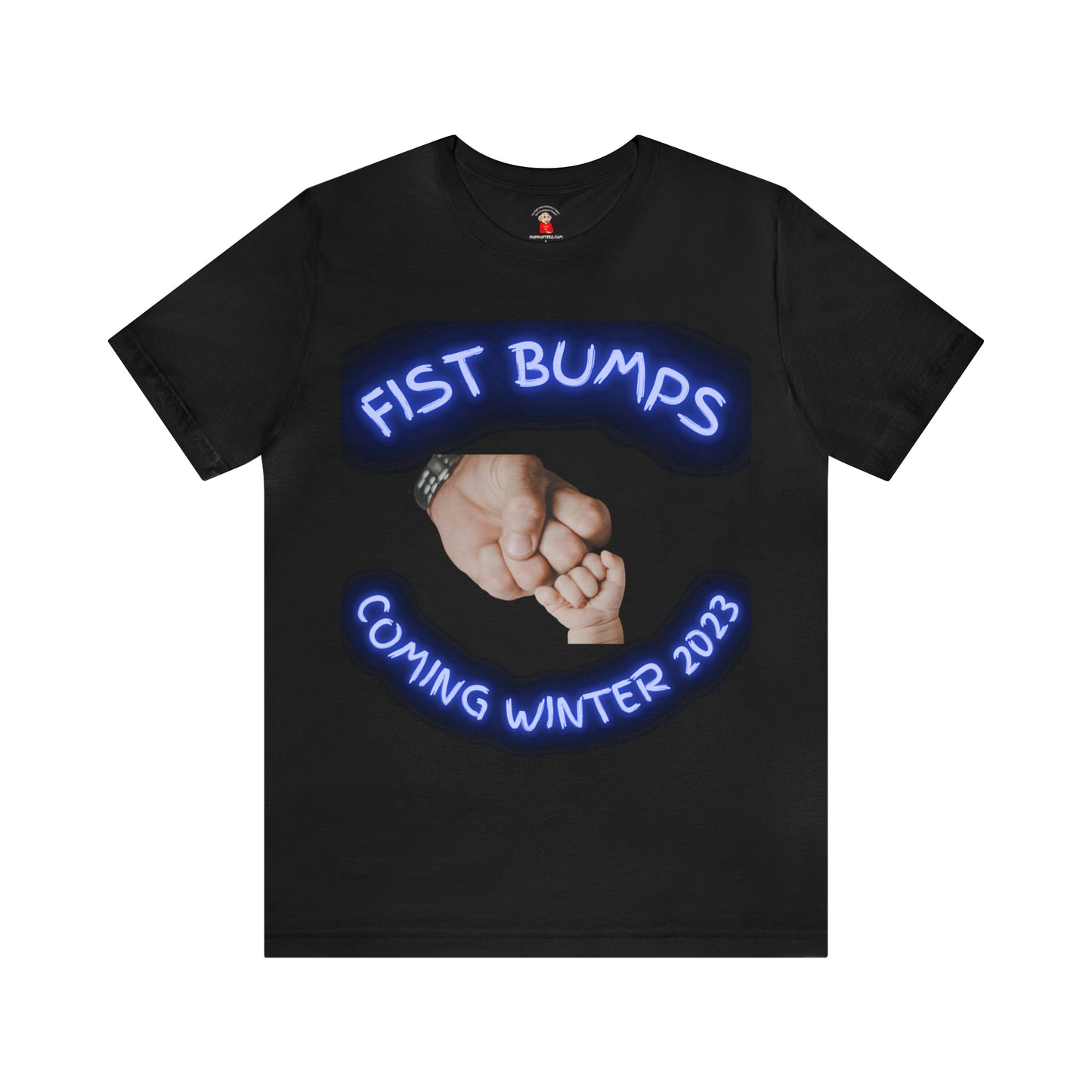 Baby Boy Blue Fist Bumps Coming Winter 2023 Unisex Jersey Short Sleeve Tee