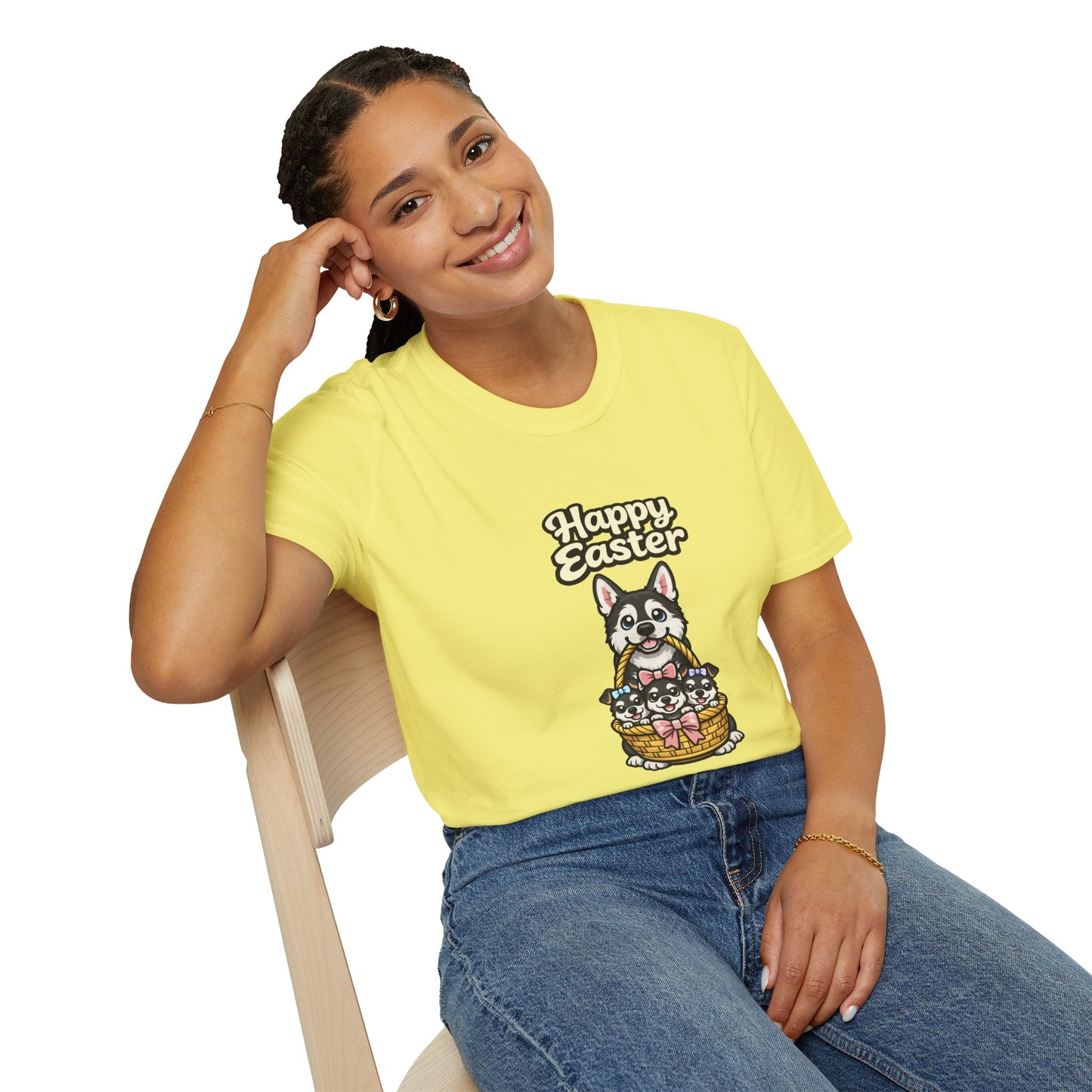 Husky Family "Happy Easter"