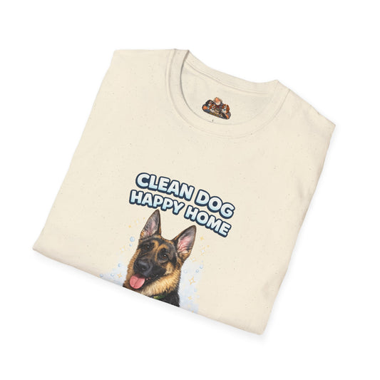 Clean Dog Happy Home – Personalized Dog Spa T-Shirt – Paw Spa Days Remembered