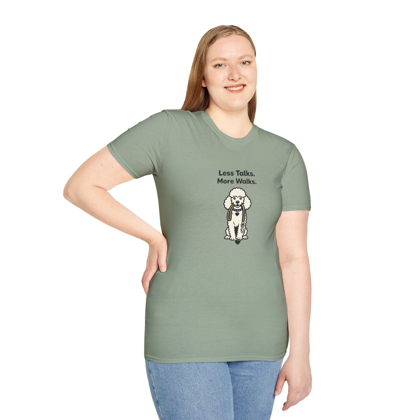 Poodle Less Talks. More Walks.  — Soft Color Minimalist Family Collection For Adult Dog Lovers