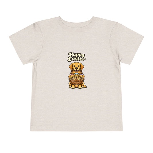 Golden Retriever Family Happy Easter -- Toddler Dog Lover Tee