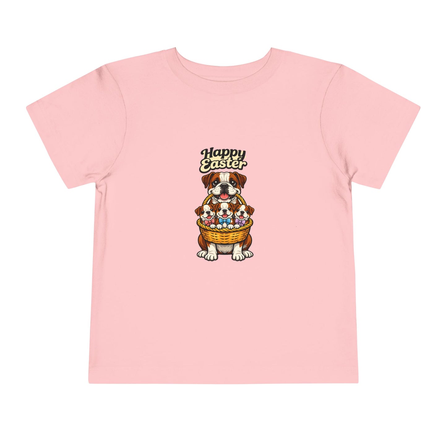 Bulldog Family Happy Easter -- Toddler Dog Lover Tee