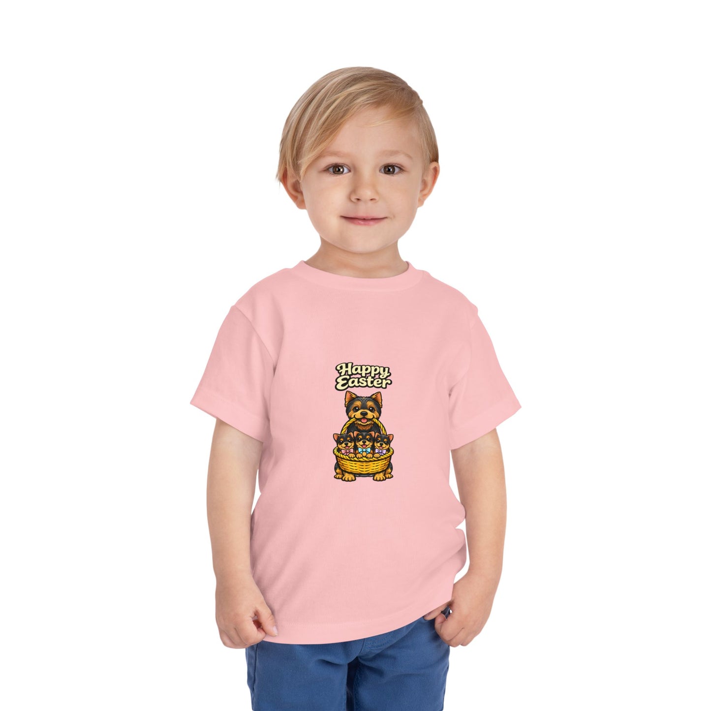 Yorkie Family Happy Easter -- Toddler Dog Lover Tee