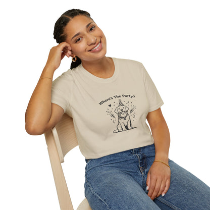 Where's The Party?  —  Black And White Minimalist Family Collection For Adult Dog Lovers