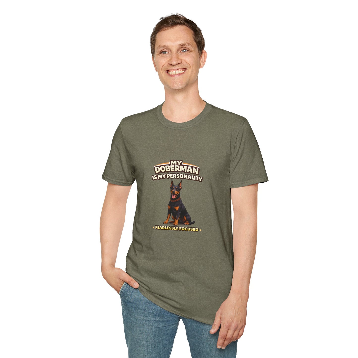 My Doberman Is My Personality – Fearlessly Focused – Personalized Dog Breed Tee