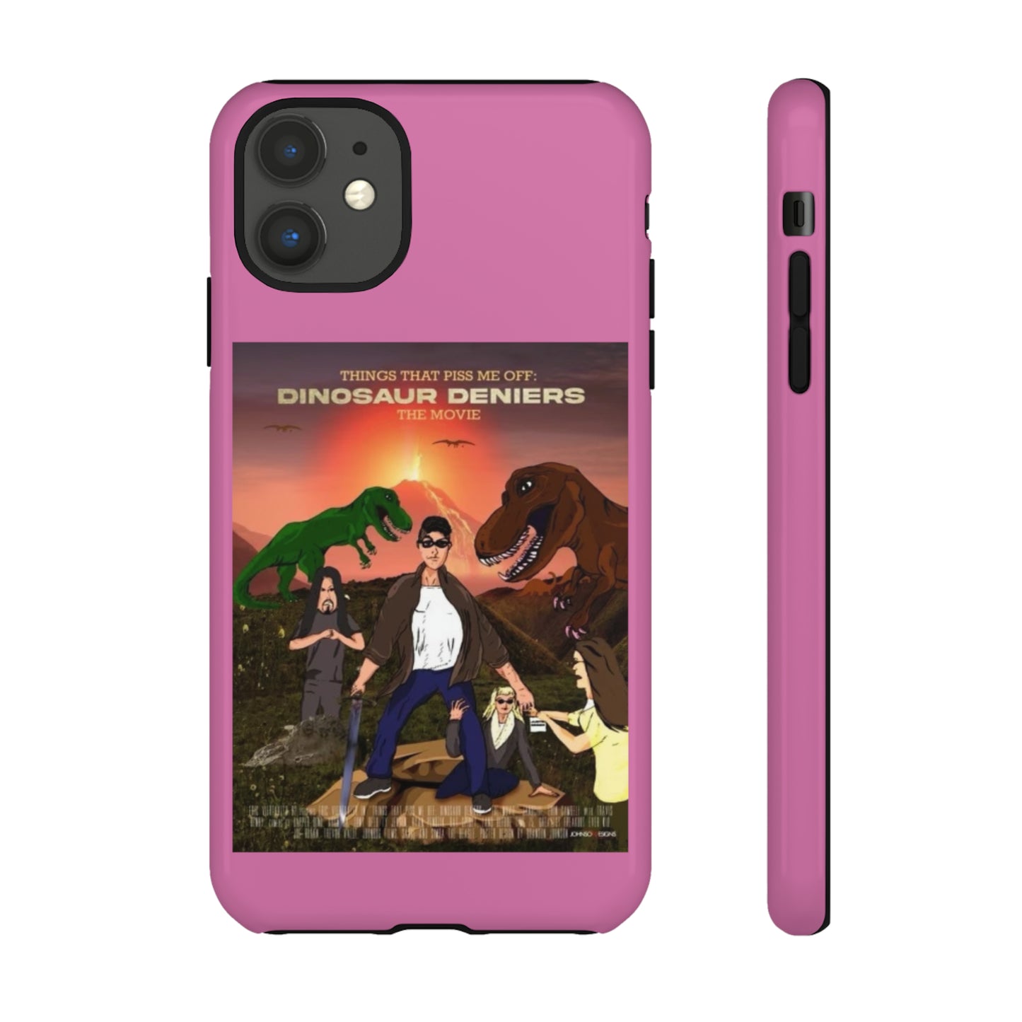 Dinosaur Deniers: The Movie Tough Phone Case (light pink)