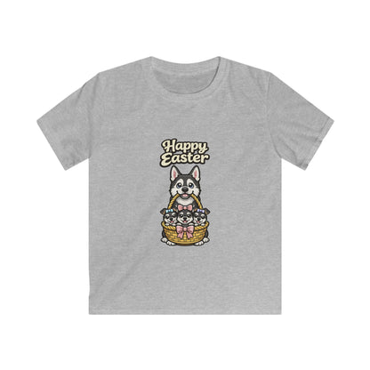 Husky Family Happy Easter — Youth Dog Lover Tee