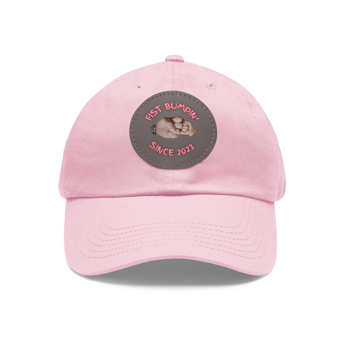 Dad Hat with Leather Patch (Round)