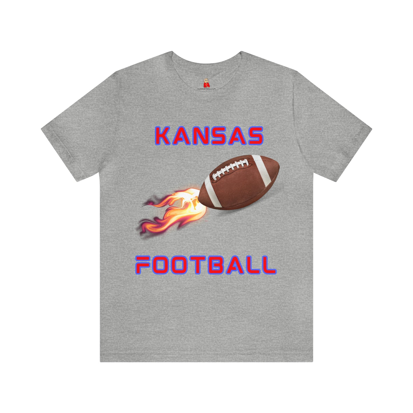 Kansas Flame Football Customizable Unisex Jersey Short Sleeve Tee