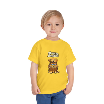 Yellow Labrador Retriever Family Happy Easter -- Toddler Dog Lover Tee