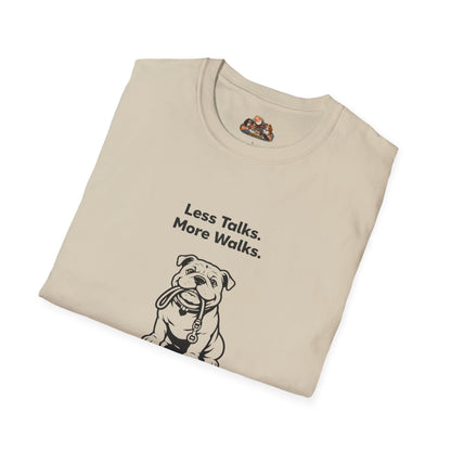 Bulldog Less Talks. More Walks.  —  Black And White Minimalist Family Collection For Adult Dog Lovers