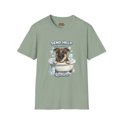 Send Help It's Bath Time – Personalized Dog Spa T-Shirt – Paw Spa Days Remembered