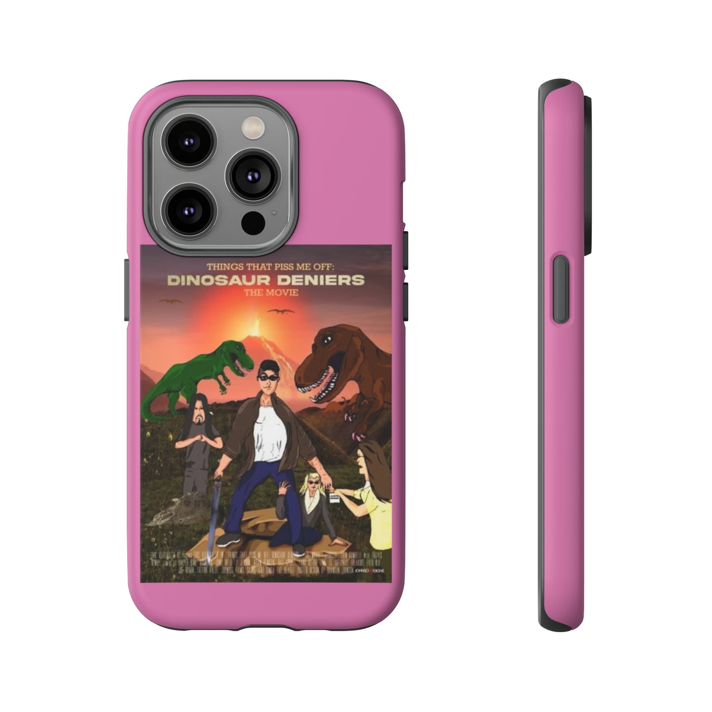 Dinosaur Deniers: The Movie Tough Phone Case (light pink)