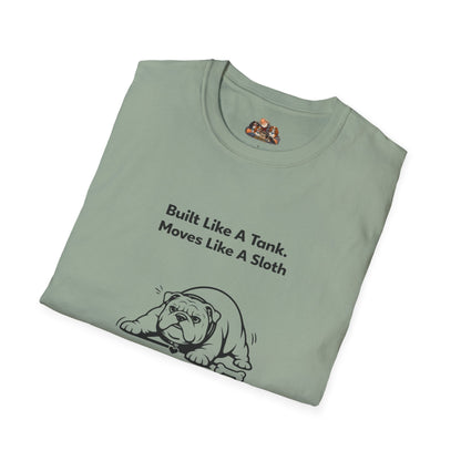 Built Like A Tank, Moves Like A Sloth -- Black And White Minimalist Family Collection For Adult Dog Lovers