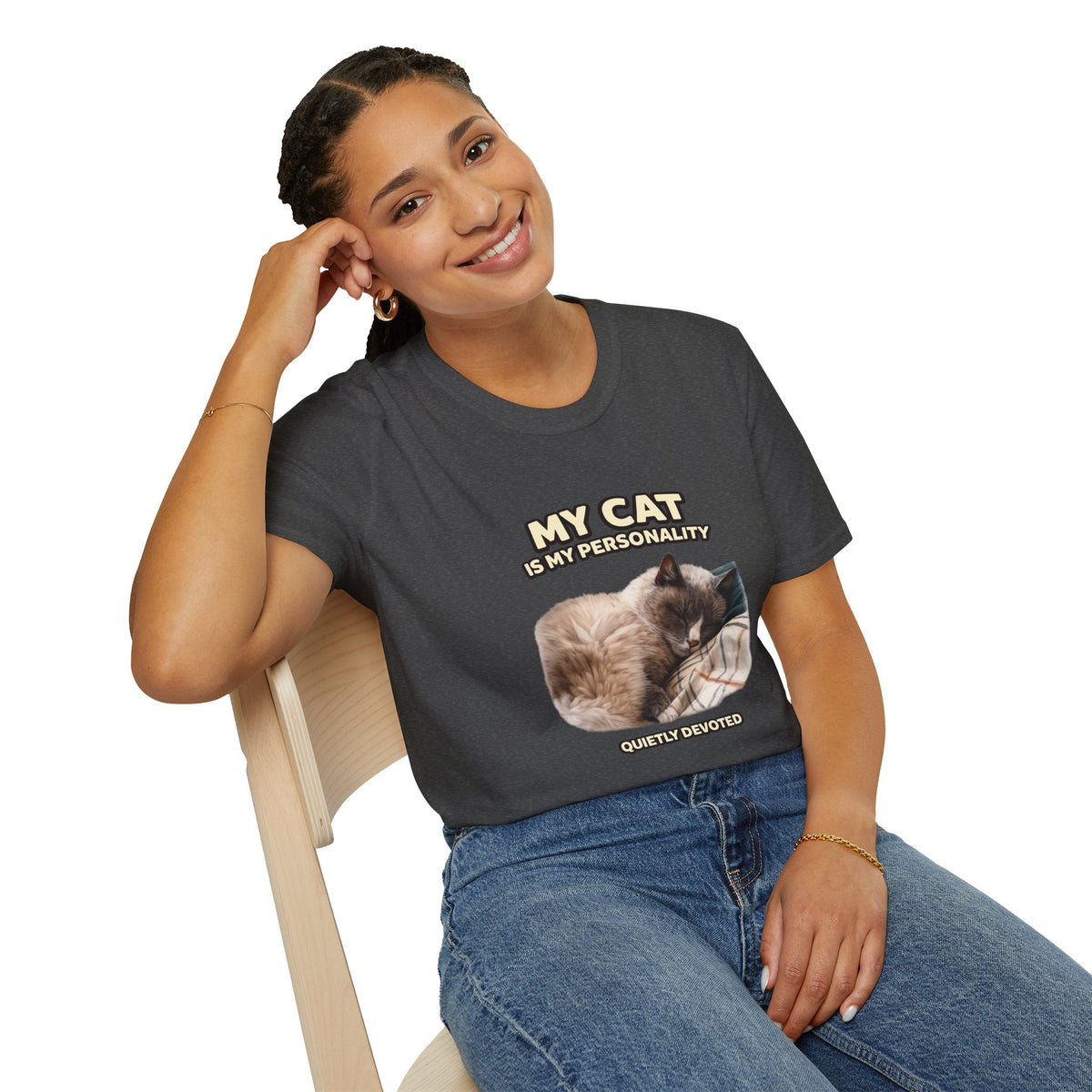 My Cat Is My Personality – "Quietly Devoted" – Personalized Custom Cat Shirt