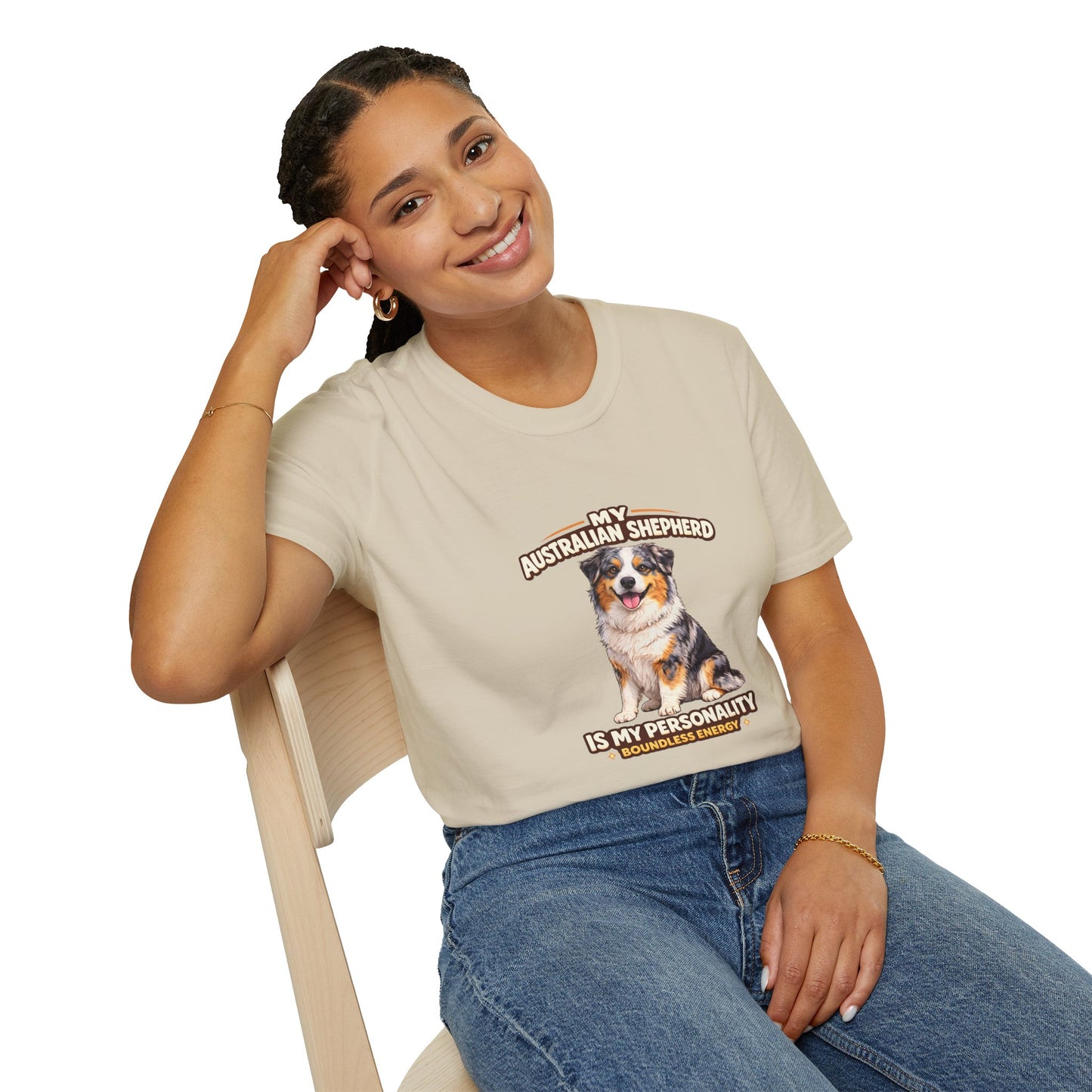 My Australian Shepherd Is My Personality – Boundless Energy – Personalized Dog Breed Tee