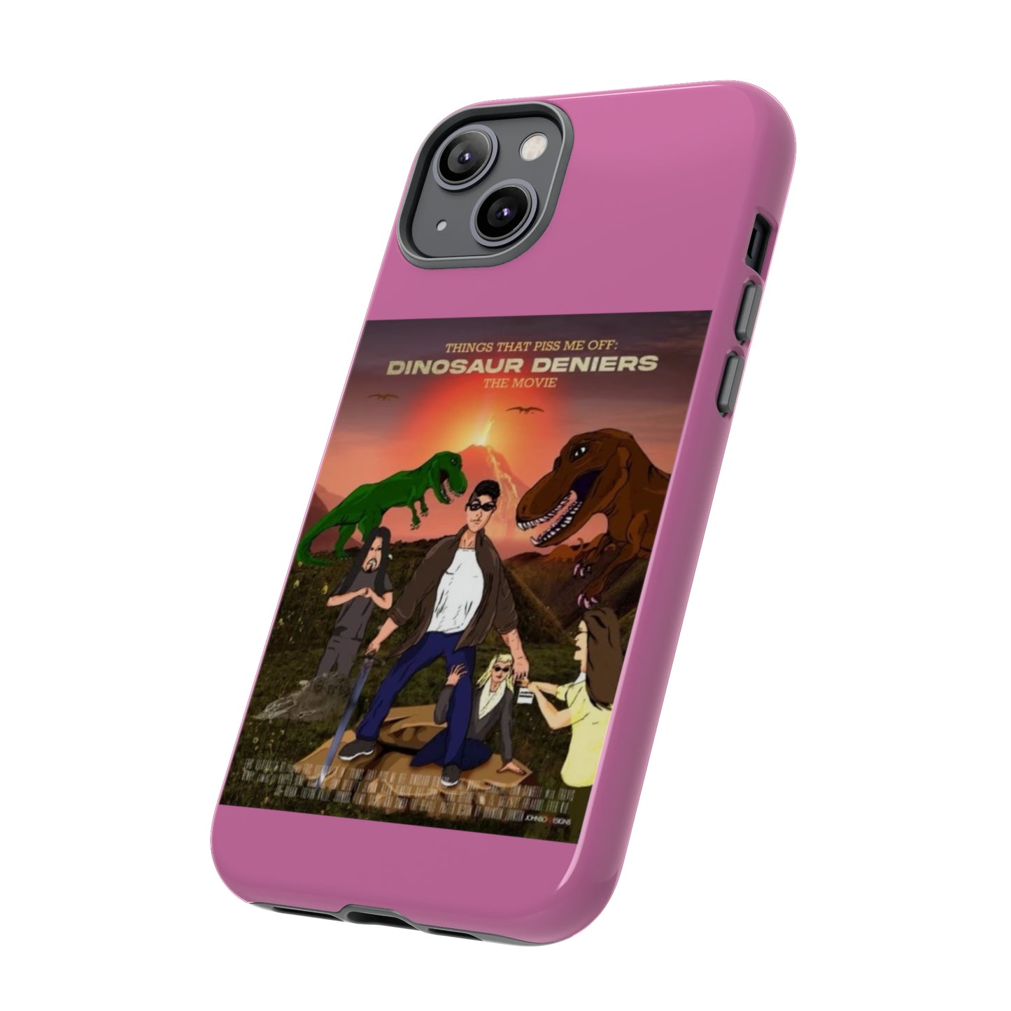 Dinosaur Deniers: The Movie Tough Phone Case (light pink)