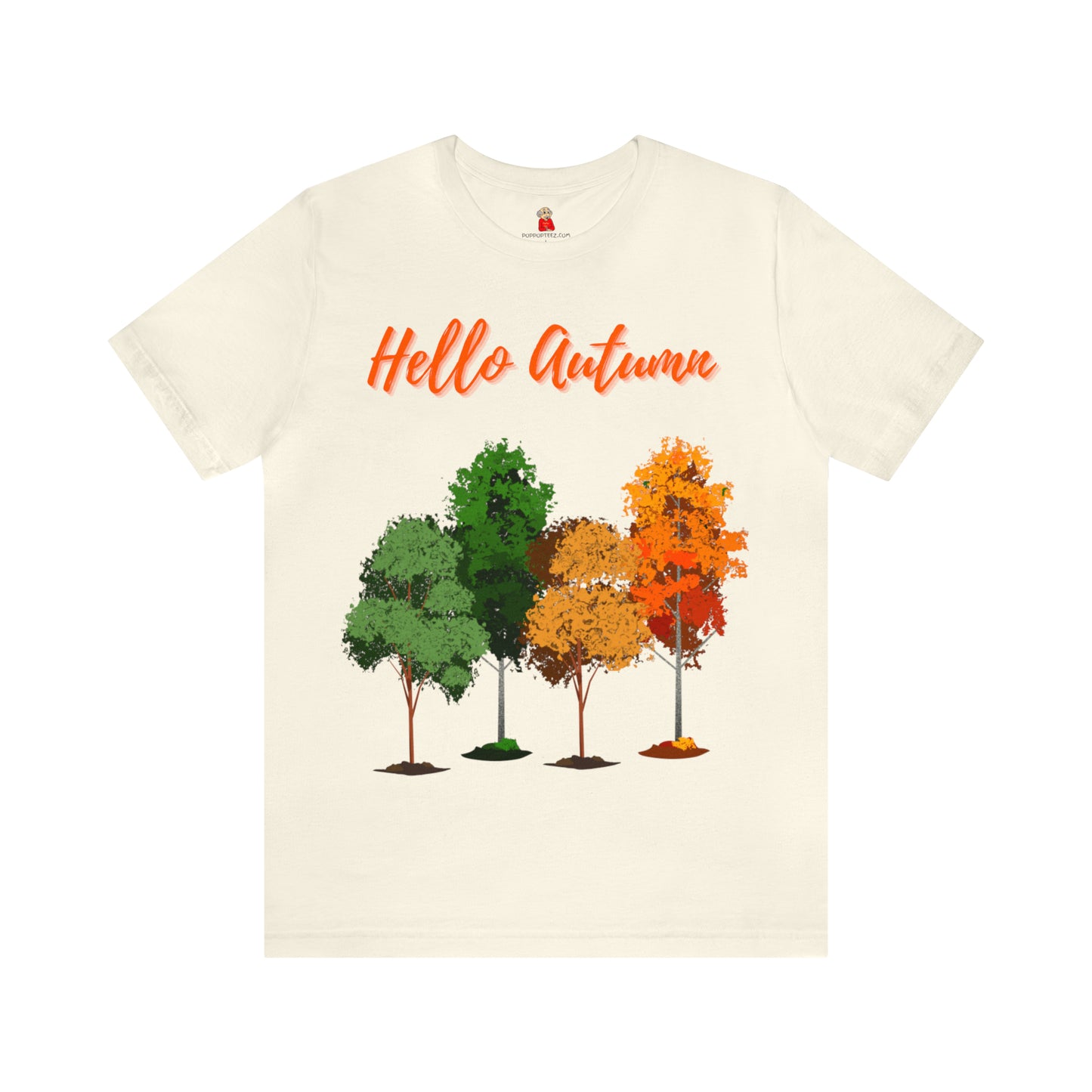 Hello Autumn Trees Unisex Jersey Short Sleeve Tee