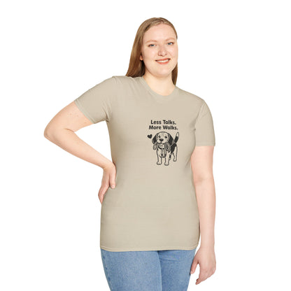 Beagle Less Talks. More Walks.  —  Black And White Minimalist Family Collection For Adult Dog Lovers