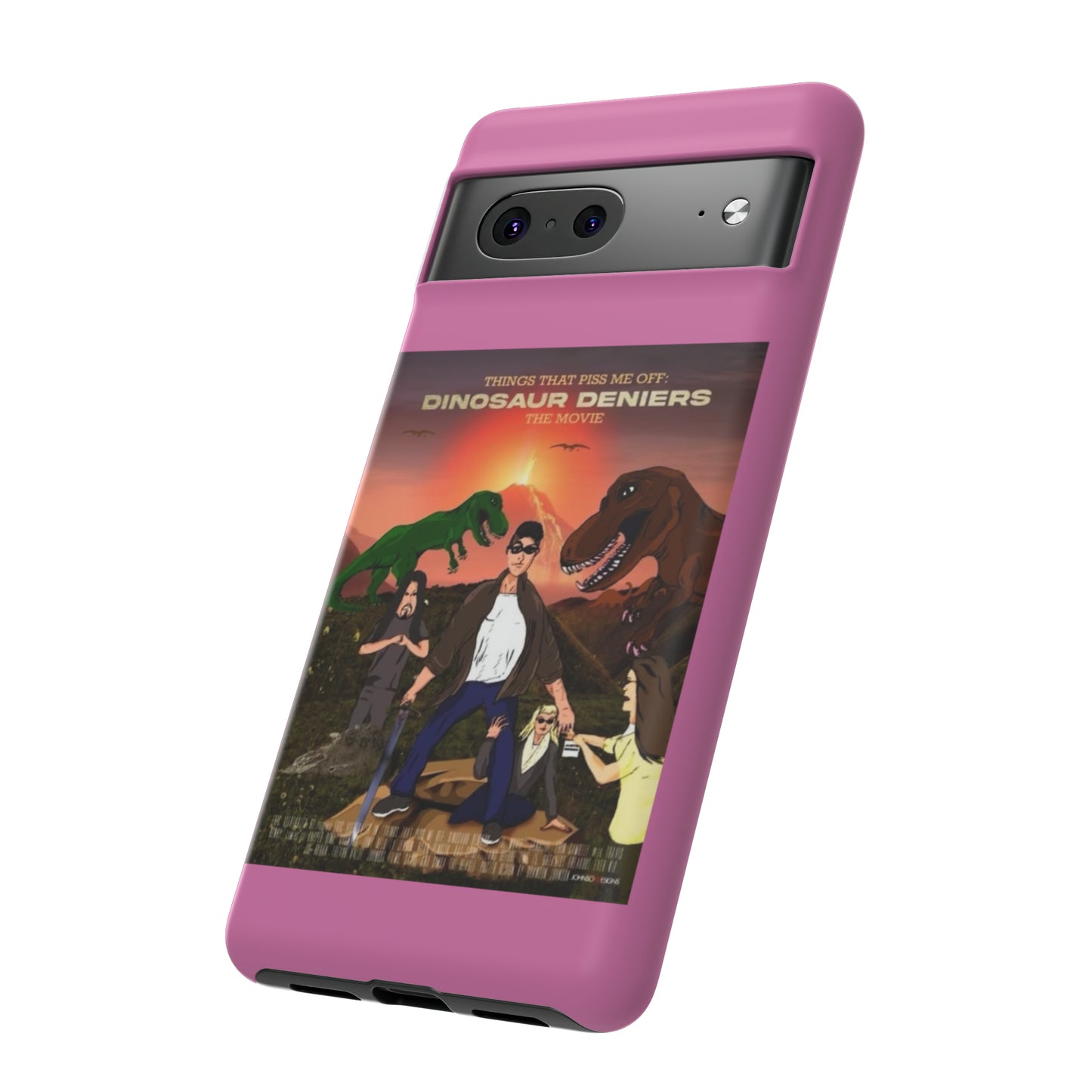 Dinosaur Deniers: The Movie Tough Phone Case (light pink)