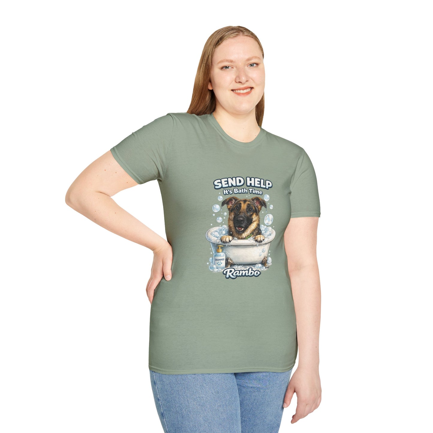 Send Help It's Bath Time – Personalized Dog Spa T-Shirt – Paw Spa Days Remembered