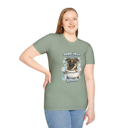 Send Help It's Bath Time – Personalized Dog Spa T-Shirt – Paw Spa Days Remembered
