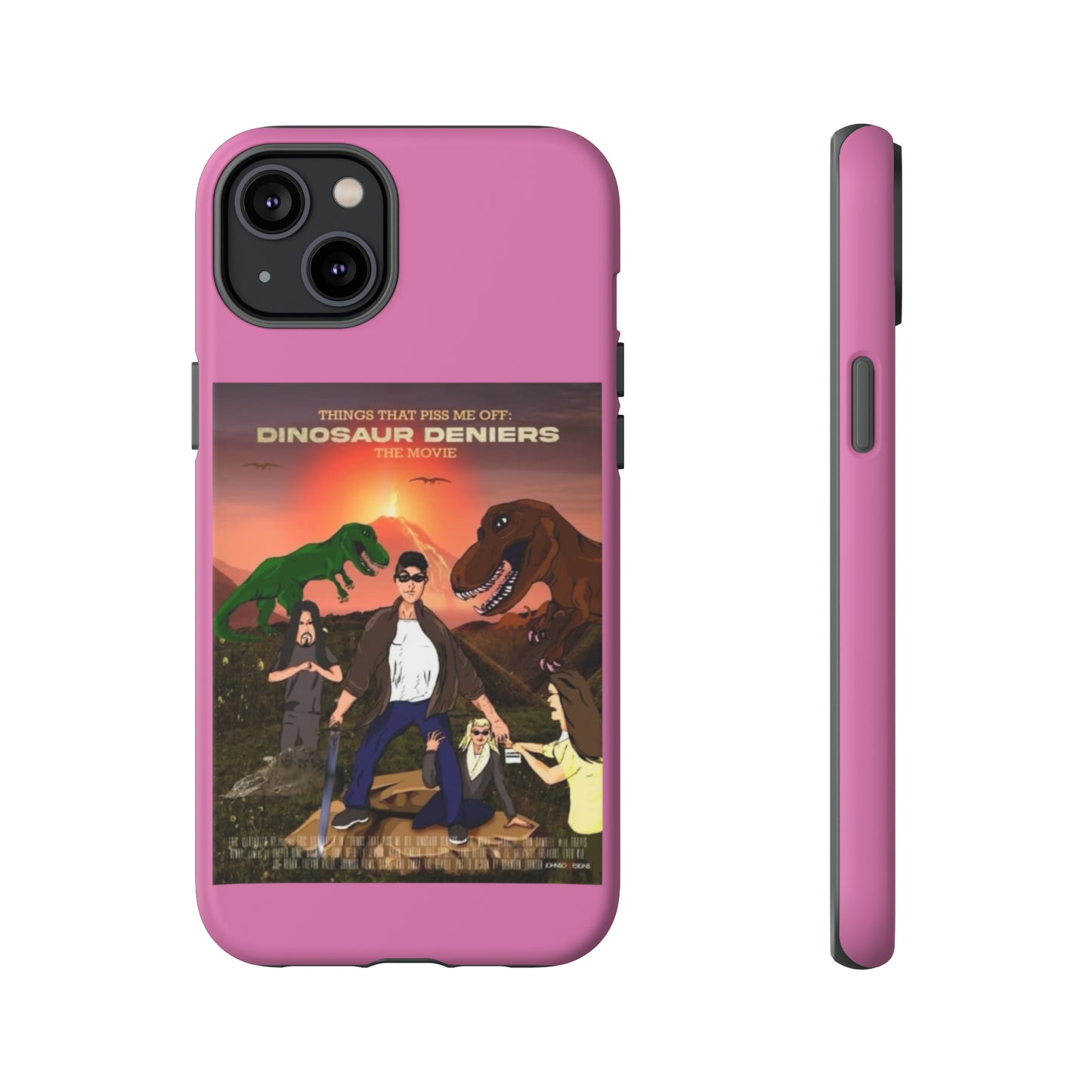 Dinosaur Deniers: The Movie Tough Phone Case (light pink)