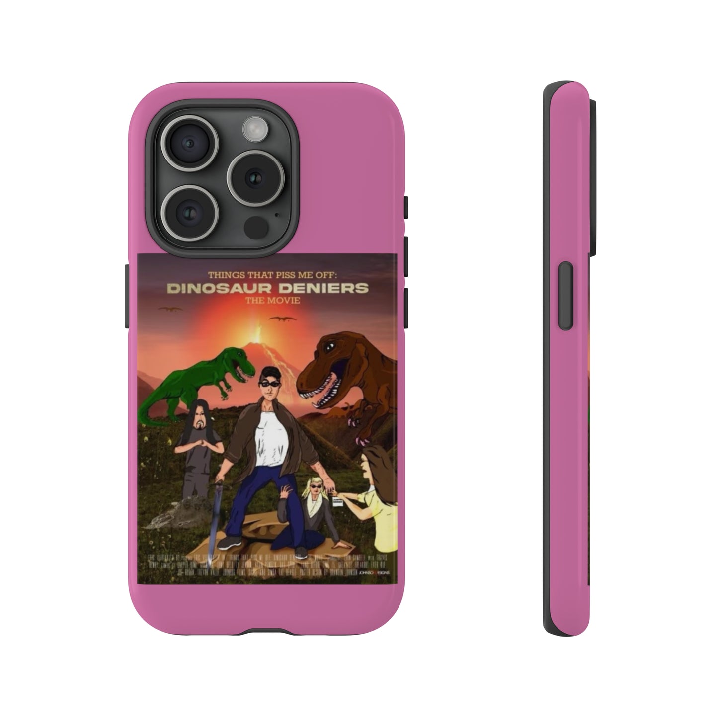 Dinosaur Deniers: The Movie Tough Phone Case (light pink)