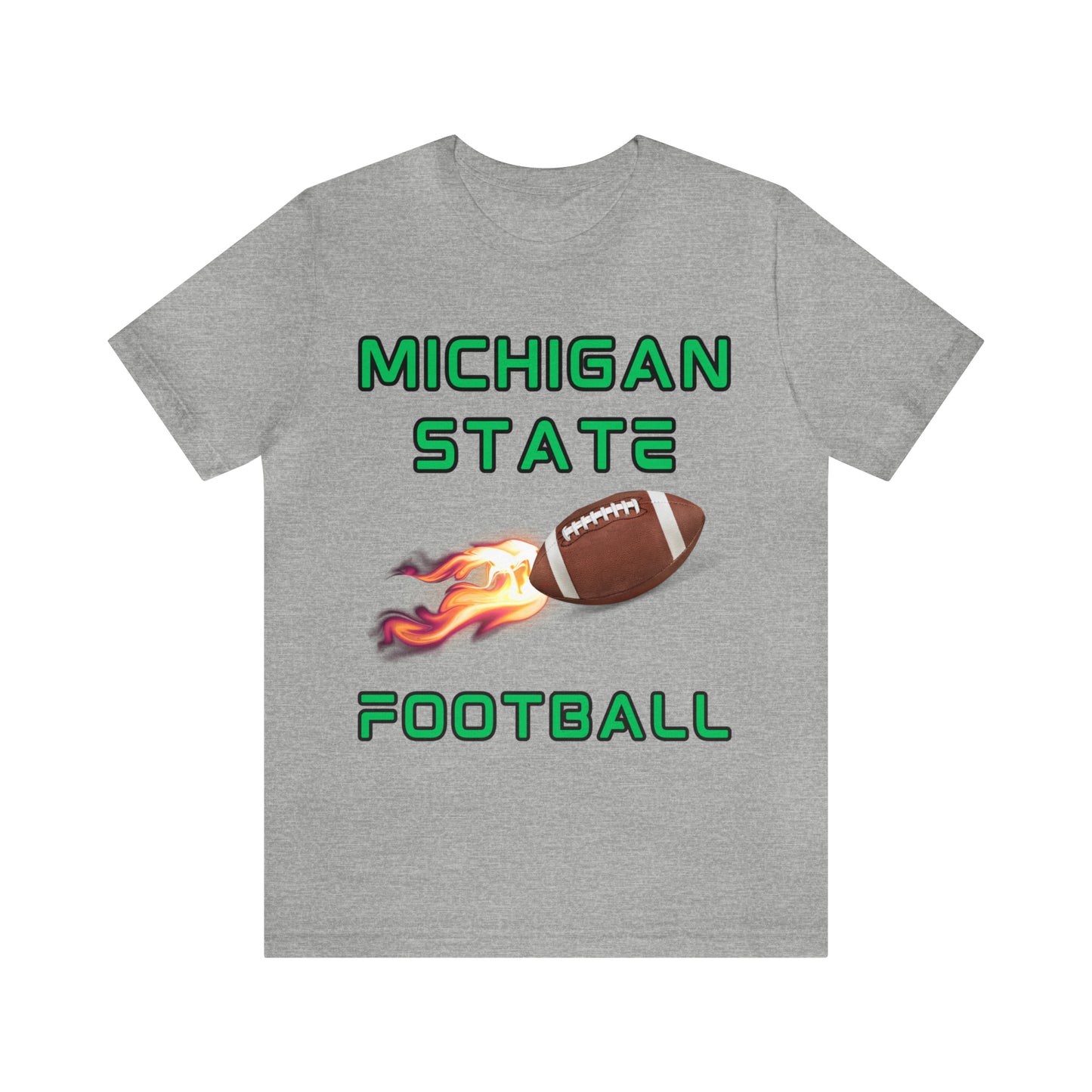 Michigan State Flame Football Customizable Unisex Jersey Short Sleeve Tee