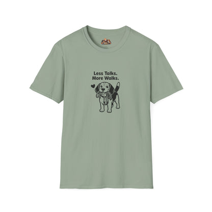 Beagle Less Talks. More Walks.  —  Black And White Minimalist Family Collection For Adult Dog Lovers