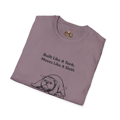 Built Like A Tank, Moves Like A Sloth -- Black And White Minimalist Family Collection For Adult Dog Lovers