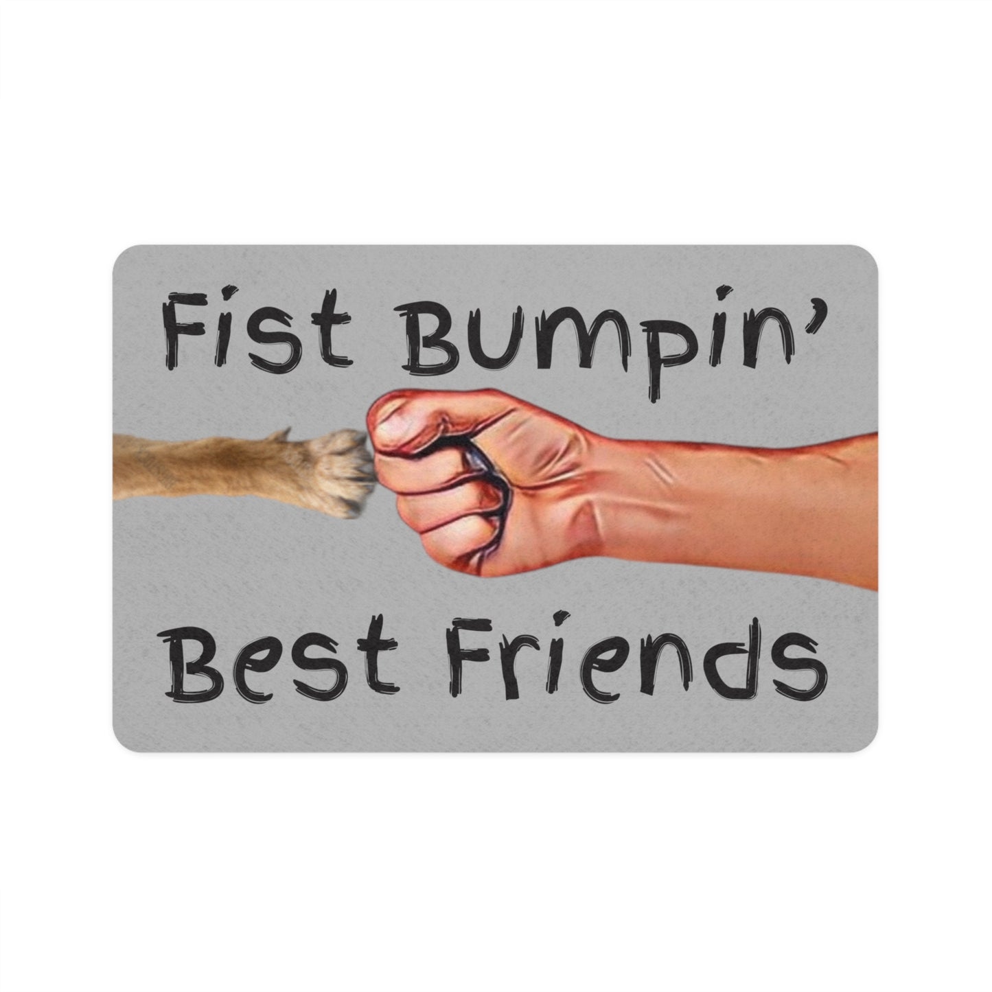 German Shepard Paw Fist Bumpin’ Best Friends Pet Food Mat (12x18)