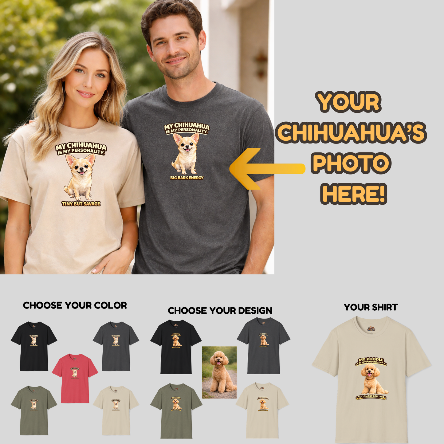 My Chihuahua Is My Personality -- Personalized Dog Breed T-Shirt