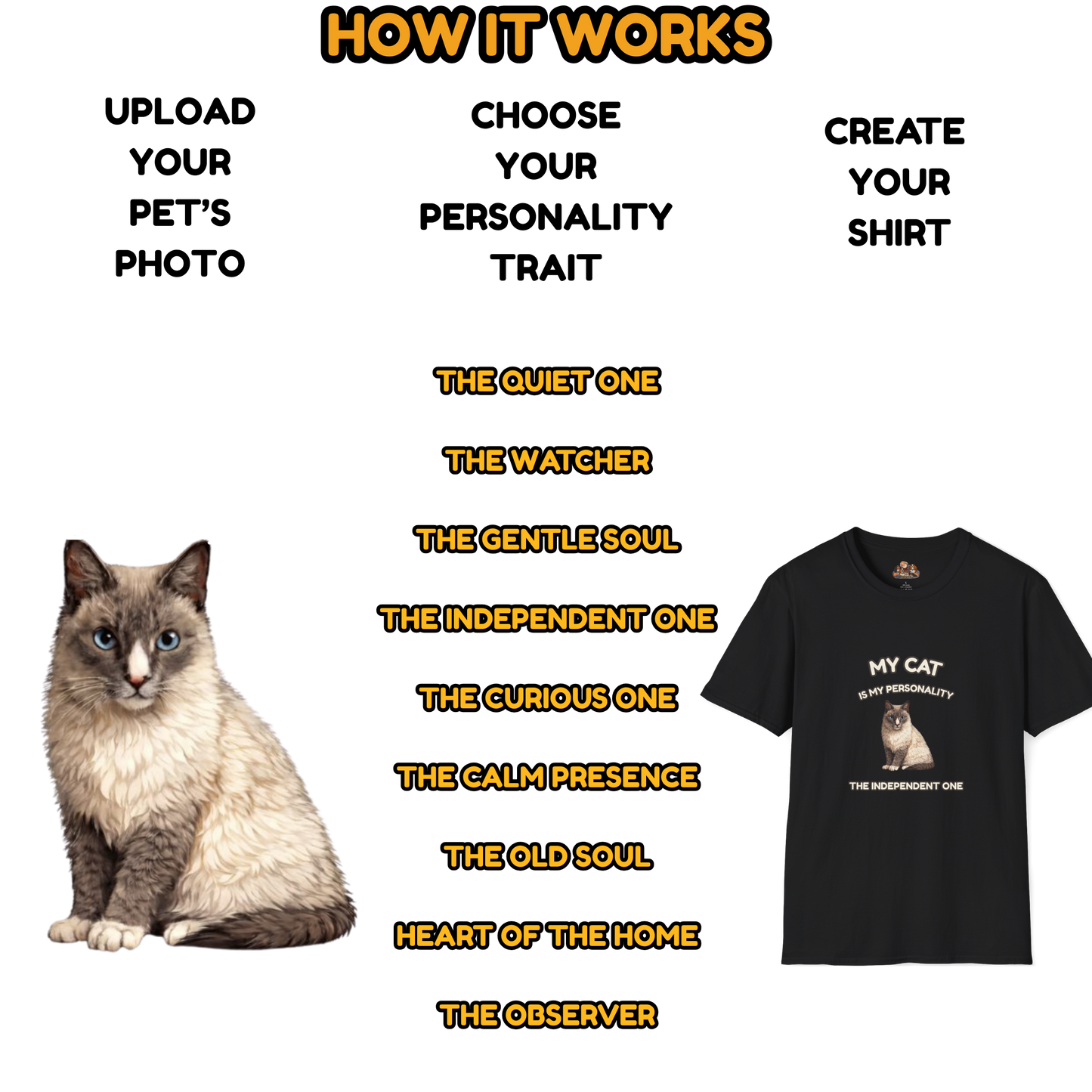 "My Cat Is My Personality" – Your Cat. Your Photo. Your Shirt.™