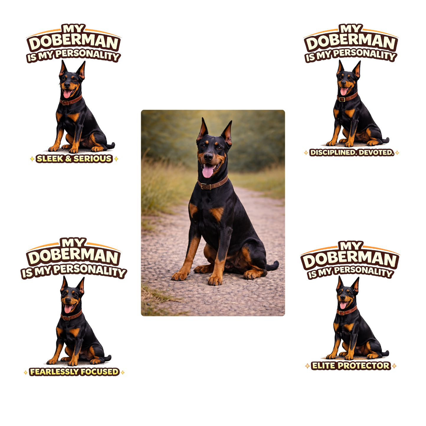 My Doberman Is My Personality -- Personalized Dog Breed T-Shirt