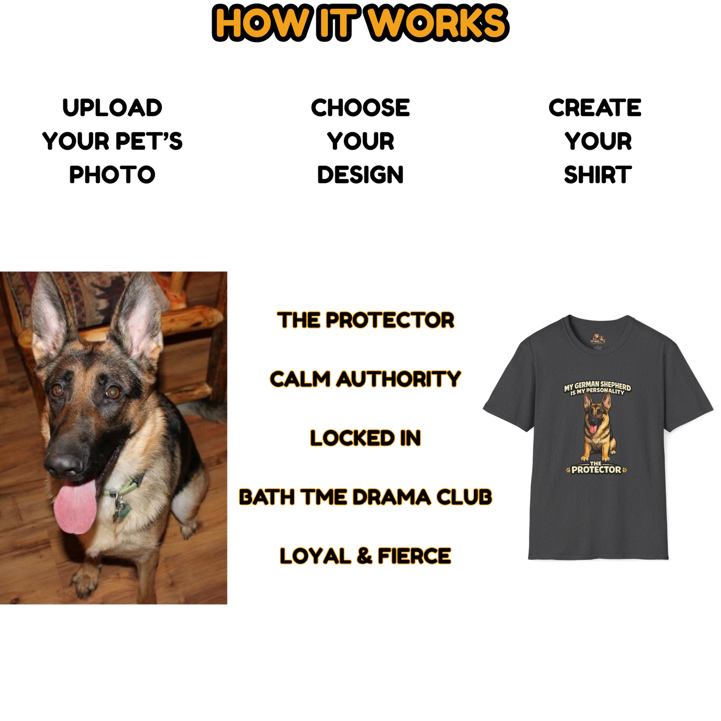 My German Shepherd Is My Personality -- Personalized Dog Breed T-Shirt