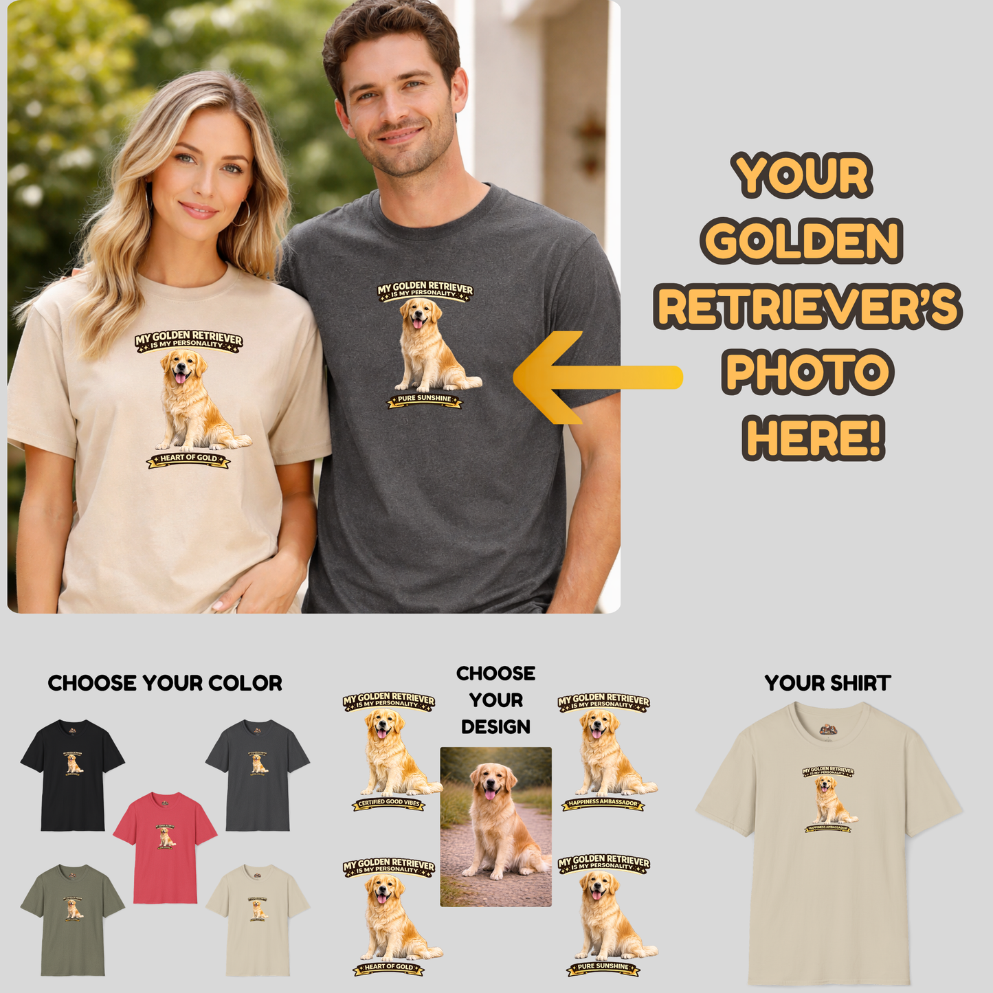 My Golden Retriever Is My Personality -- Personalized Dog Breed T-Shirt