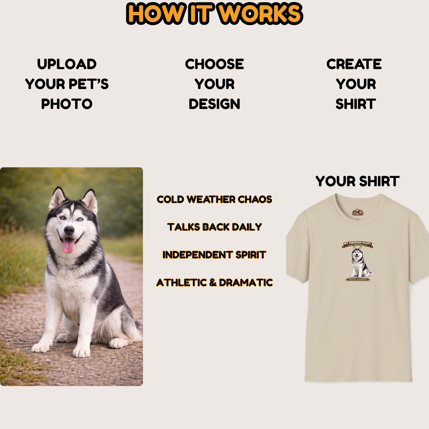 My Siberian Husky Is My Personality -- Personalized Dog Breed T-Shirt