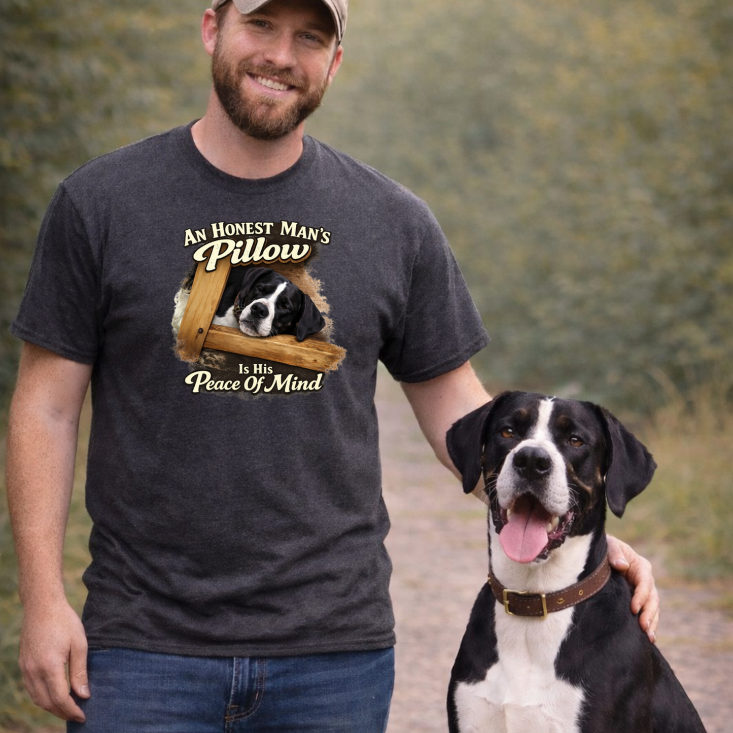 "An Honest Man's Pillow Is His Peace Of Mind" – Personalized Custom Pet Photo T-Shirt