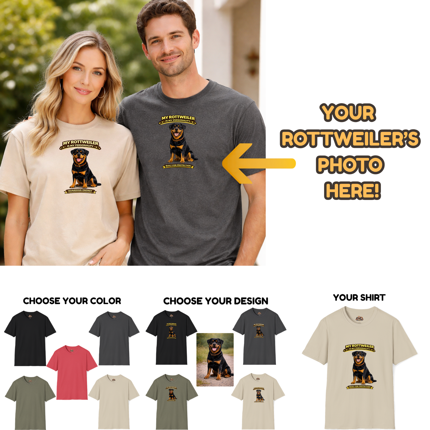 My Rottweiler Is My Personality -- Personalized Dog Breed T-Shirt